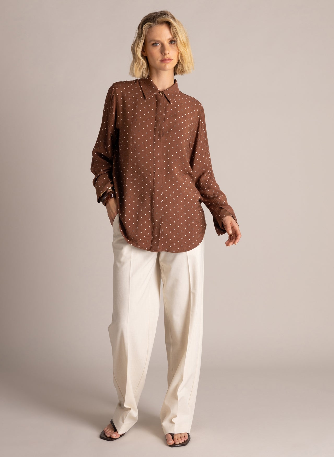 Samira | Mocca Brown/Off Whit