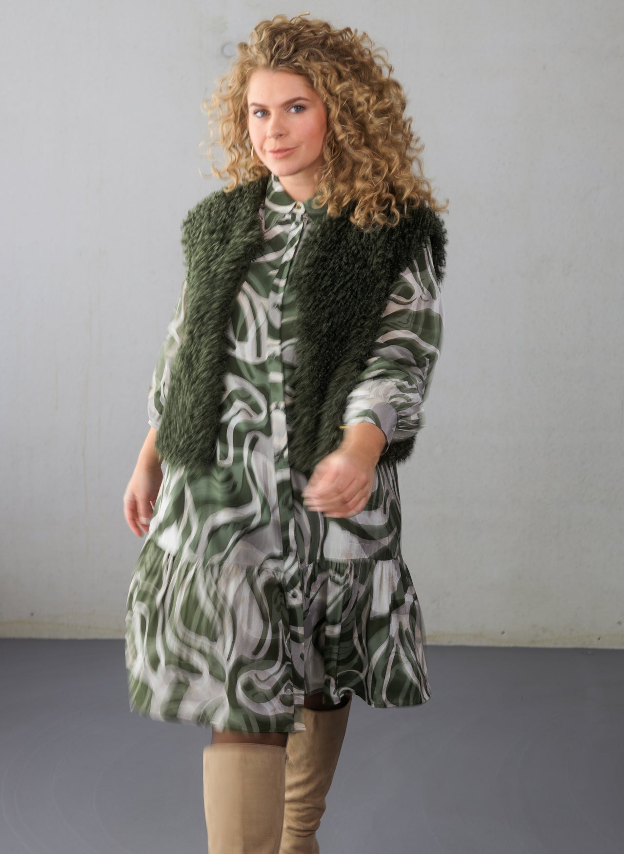 Gwyneth | Army Green/Multi-Col