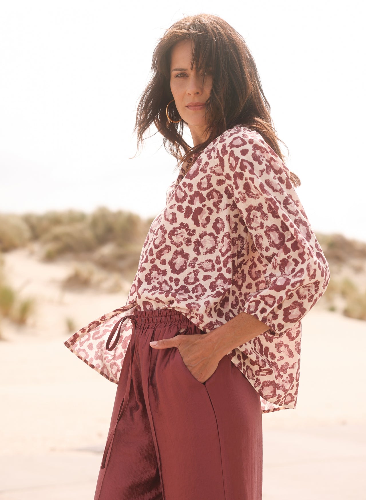 Katrien | Plum/Multi Colour