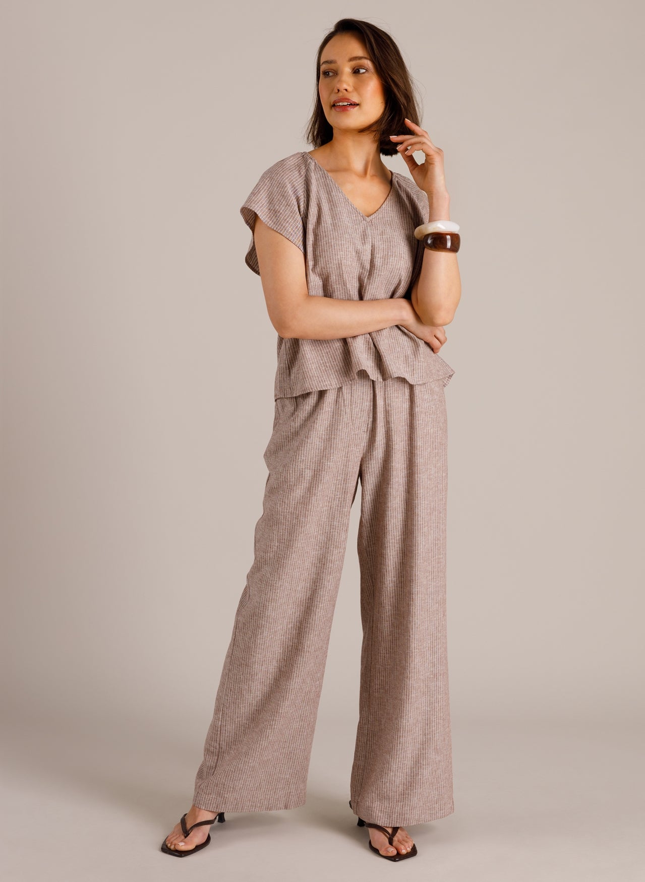Miona | Coffee Brown/Off Whi
